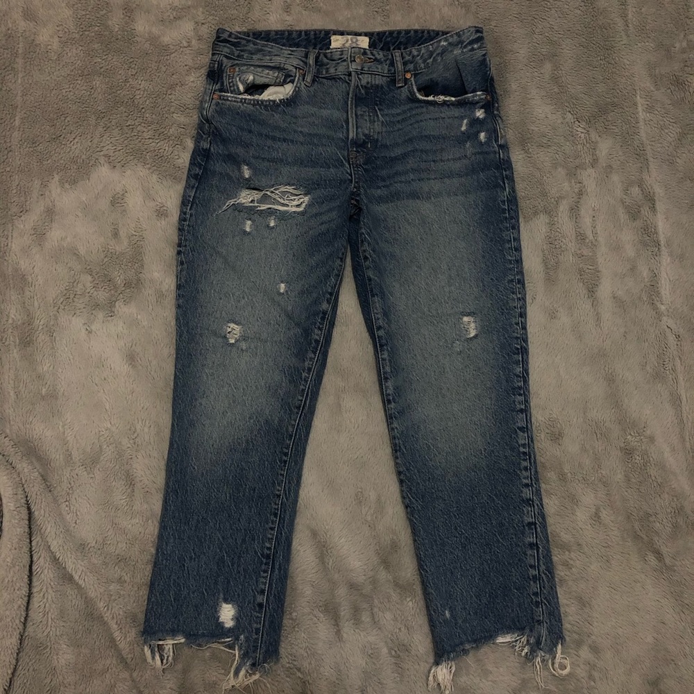 Free People Distressed Boyfriend Jeans
